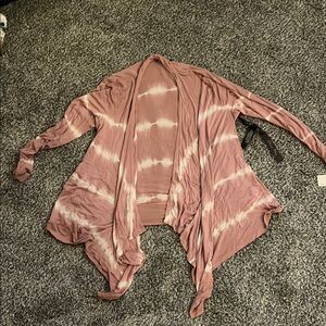 Pink Tie-Dye Open Cardigan Large NWT